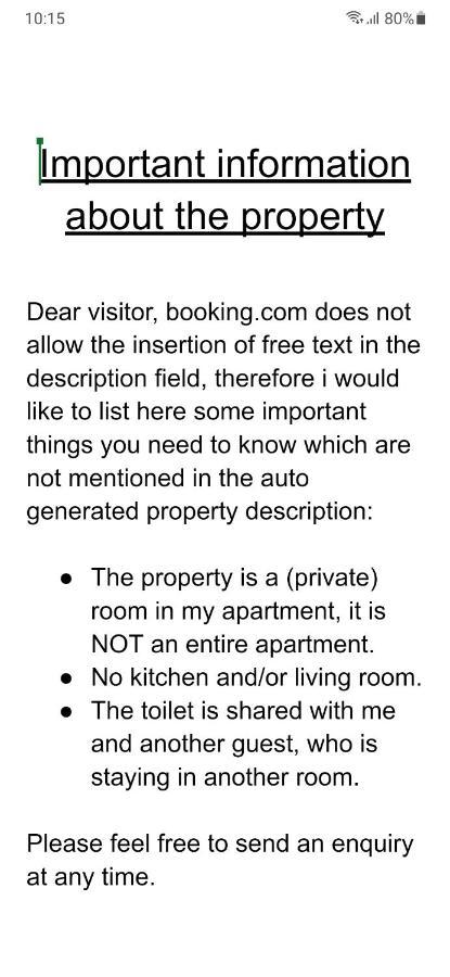 Nicole, Not For Parties, Not A Hotel, With Shared Bathroom, No Kitchen Quarto em Acomodações Particulares *